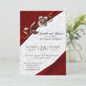 40e Ruby Floral Jubileum Design Kaart (Staand voorkant)