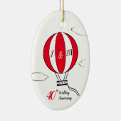 40e ruby hot air ballonfeest keramisch ornament (Rechts)