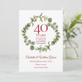 40e Ruby Jubileum Bosgroen Save The Date (Staand voorkant)
