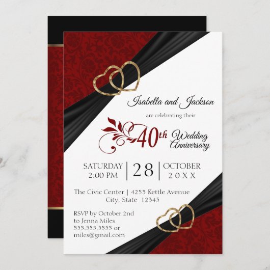 40e Ruby Jubileum Design Kaart (Voorkant / Achterkant)