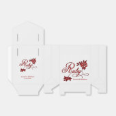 40e Ruby-Jubileum met datum en Initialen Bedankdoosjes (Uitgevouwen)