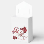 40e Ruby-Jubileum met datum en Initialen Bedankdoosjes (Geopend)