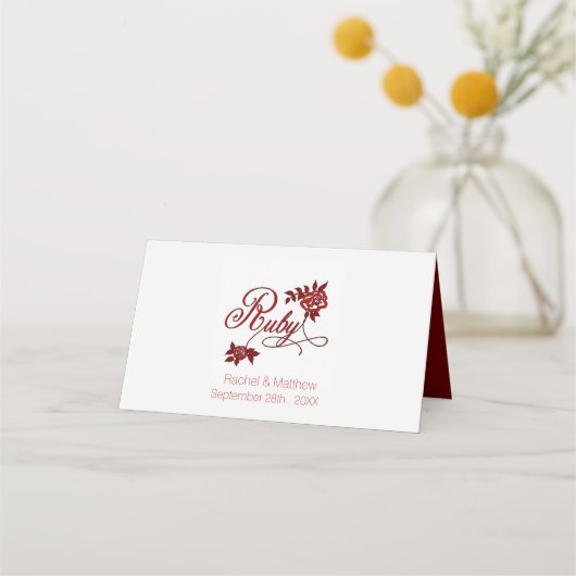 40e Ruby Jubileum Party met witte rozen (Achterkant)