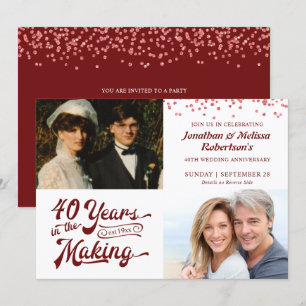40e Ruby Jubileum Then & Now Foto's Feestje Kaart