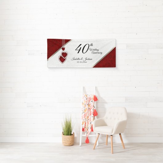 40e Ruby Red Jubileum / Birthday Spandoek (Insitu)