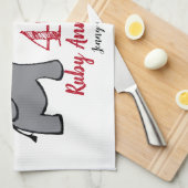 40e ruby trouwdag schattige olifant theedoek (Quarter Fold)