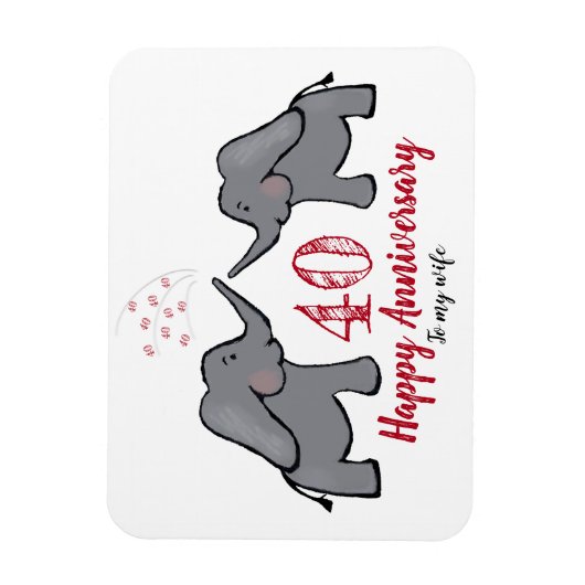 40e ruby trouwdag vrouw olifant magneet (Verticaal)