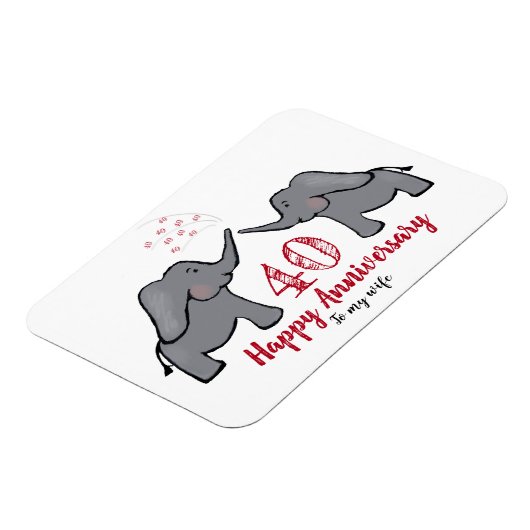 40e ruby trouwdag vrouw olifant magneet (Linkerzijde)