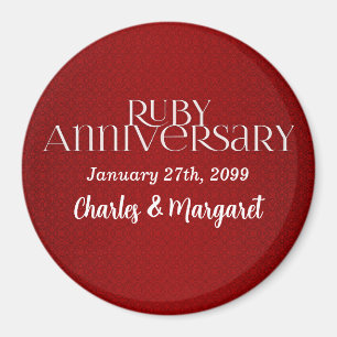 40e Ruby Wedding Annivsersary Magneet