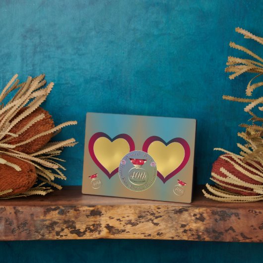 40e Ruby Wedding Jubileum 2 Hartfoto's Fotoplaat (Zijkant)