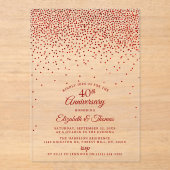 40e Ruby Wedding Jubileum Acryl Uitnodigingen (Voorkant)