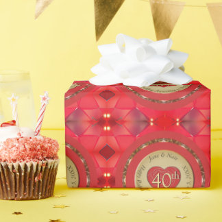 40e Ruby Wedding Jubileum Cadeaupapier