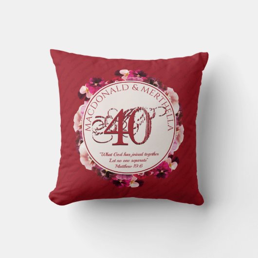 40e RUBY Wedding Jubileum | Christelijk Kussen (Voorkant)