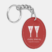 40e Ruby Wedding Jubileum cocktailontwerp Sleutelhanger (Voorkant Links)