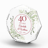 40e Ruby Wedding Jubileum Elegant Greenery Fotoblokken (Rechts)