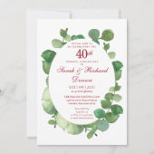 40e Ruby Wedding Jubileum Eucalyptus Greenery Kaart (Voorkant)