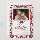 40e Ruby Wedding Jubileum Foto Kaart (Voorkant)