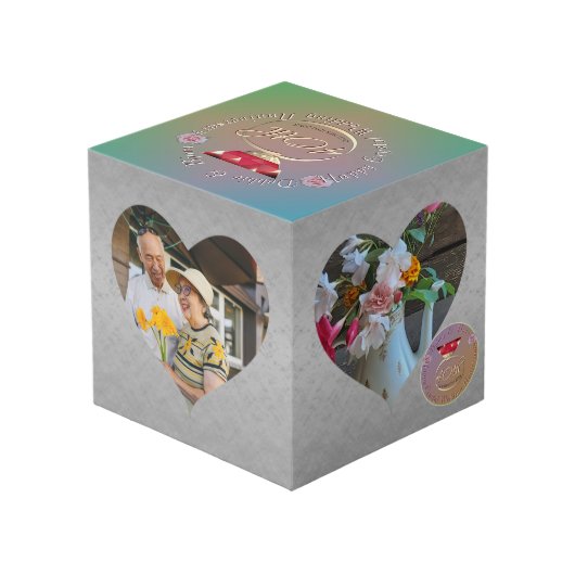 40e Ruby Wedding Jubileum Hart Lijsten (Achter hoekig)