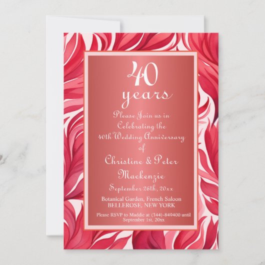 40e Ruby Wedding Jubileum Kaart (Voorkant)