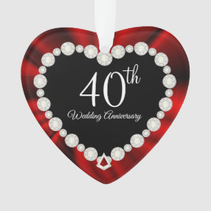 40e Ruby Wedding Jubileum Keepomwille Design Ornament