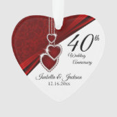 40e Ruby Wedding Jubileum Keepslag Ornament (voorkant)
