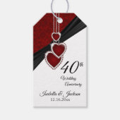 40e Ruby Wedding Jubileum Medium Gift Bag Cadeaulabel (Voorkant)