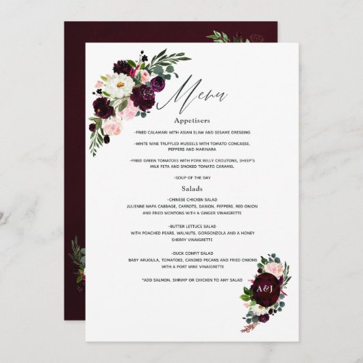 40e Ruby Wedding Jubileum Menu (Voorkant / Achterkant)