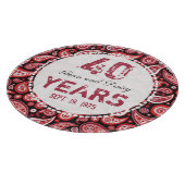 40e Ruby Wedding Jubileum Paisley Pattern Snijplank (Hoek)