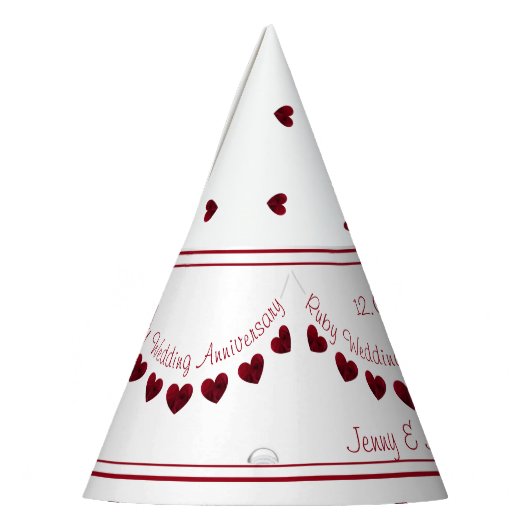 40e Ruby Wedding Jubileum pet Feesthoedjes (Links)