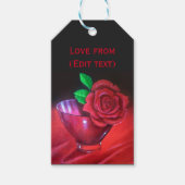 40e Ruby Wedding Jubileum Red Rose Cadeaulabel (Voorkant)