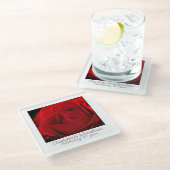 40e Ruby Wedding Jubileum Red Rose Glazen Onderzetter (Schuin)