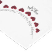 40e Ruby Wedding Jubileum rode hartslag Tafelkleed (Gekanteld)