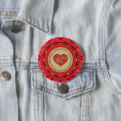 40e Ruby Wedding Jubileum Ronde Button 7,6 Cm (In situ)