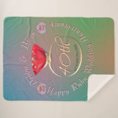 40e Ruby Wedding Jubileum Sherpa Blanket Deken (Voorkant (horizontaal))