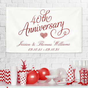 40e Ruby Wedding Jubileum Spandoek