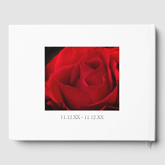 40e Ruby Wedding Jubileum Traditional Red Rose Gastenboek (Achterkant)