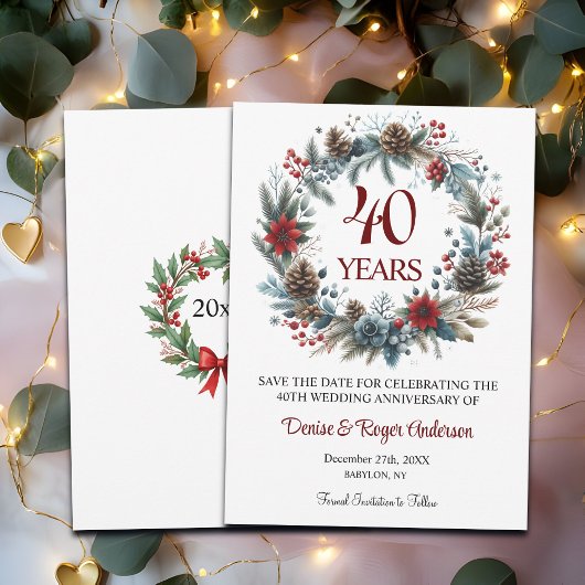40e Ruby Wedding Jubileum Winter Save The Date
