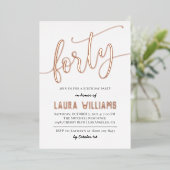 40e Script Word Invitation à l'huile d'anniversair (Debout devant)