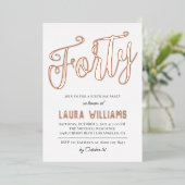 40e Script Word Invitation à l'huile d'anniversair (Debout devant)