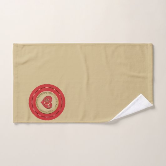 40e Serviette du Ruby Anniversaire (Serviette à main)