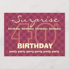 40e SOPRISE Birthday Modern Red Circles W043 Kaart
