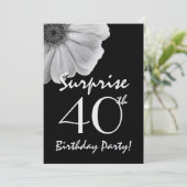 40e surrogaatdag zwart-wit dag metaal kaart (Staand voorkant)