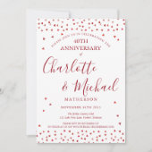 40e trouwdag jubileum Ruby Hearts Script Kaart (Voorkant)