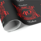 40e trouwdag ruby crest cadeaupapier (Rol Hoek)
