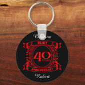 40e trouwdag ruby crest sleutelhanger (Voorkant)