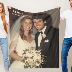 40e trouwjubileum fleece deken foto