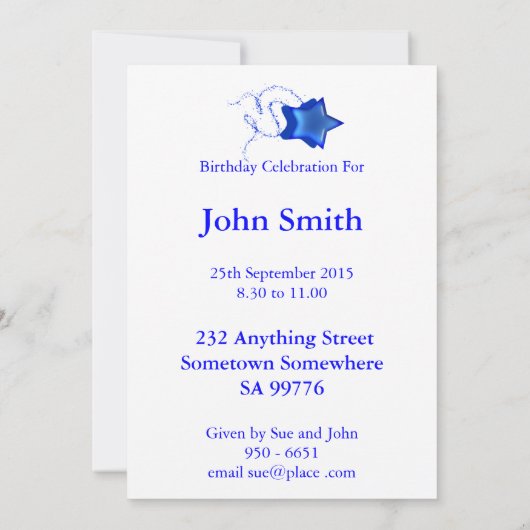 40e uitnodiging met disco-bal en regenboogsterren (Achterkant)