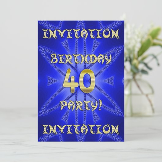 40e uitnodiging van de partij van Birthday (Staand voorkant)