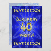 40e uitnodiging van de partij van Birthday (Voorkant / Achterkant)