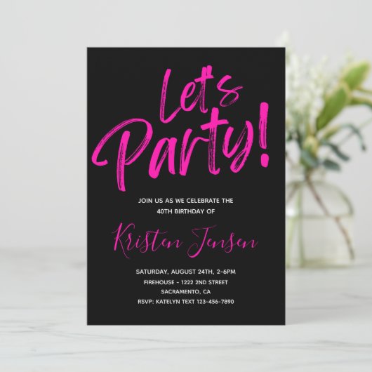 40e uitnodiging van de verjaardag | 40e verjaardag (Staand voorkant)